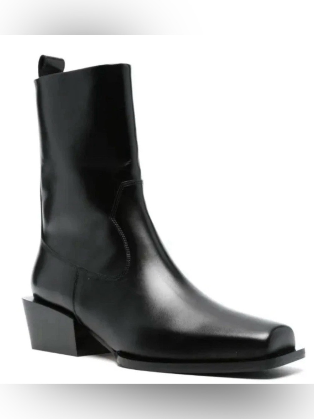 Aeyde BILL 60 MM BLACK SQUARE TOE CHELSEA WESTERN BIKER BOOTS EU 40  $615